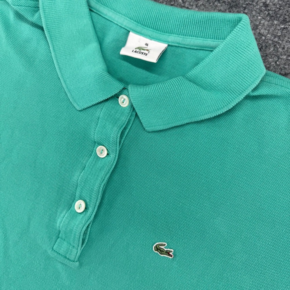 Lacoste Polo Shirt Mens 46 Classic Fit Pique Cotton Short Sleeve Green Top